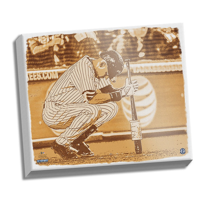 Derek Jeter Before Final At Bat in Pinstripes Vector Graphic 22x26 Stretched Canvas