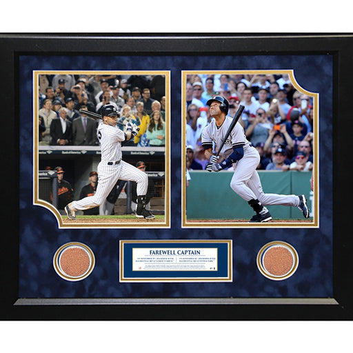 Derek Jeter Last Hit at Yankee Stadium and Fenway Park 16x19 Collage w Dirt from Yankee Stadium & Fenway Park