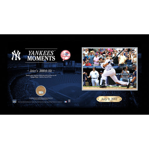 Derek Jeter Reaches 3000 Hits with a Home Run Off Tampa Bay Rays Pitcher David Price 10x20 Collage w Game Used Dirt