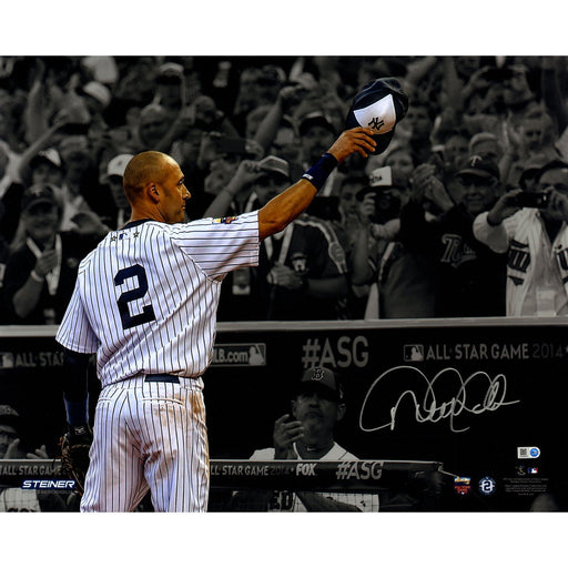 Derek Jeter Signed 2014 All-Star Game 16x20 Tip Cap Photo On Metalic (MLB Auth)