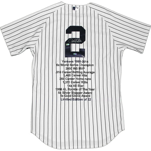 Derek Jeter Signed Authentic Yankees Pinstripe Jersey w Embroidered Stats (LE22)(MLB Auth)