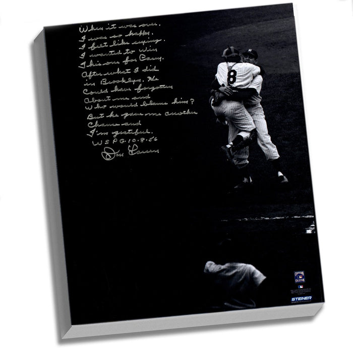 Don Larsen Facsimile World Series Perfect Game Stretched 22x26 Story Canvas