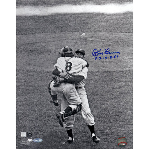 Don Larsen Signed Perfect Game Hug BW 11x14 Photo w PG insc