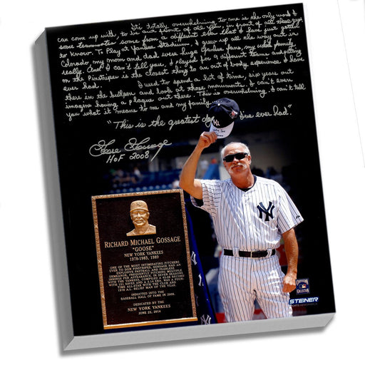 Goose Gossage Facsimile Goose Gossage Day Story Stretched 16x20 Story Canvas