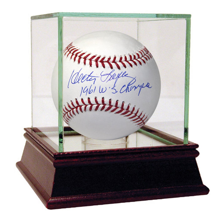 Hector Lopez Signed MLB Baseball W 1961 W.S Champs Insc.