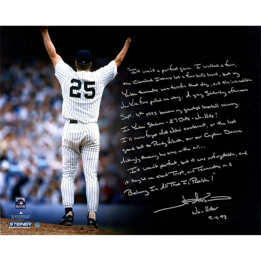 Jim Abbott Signed No Hitter Celebration 16x20 Story Photo