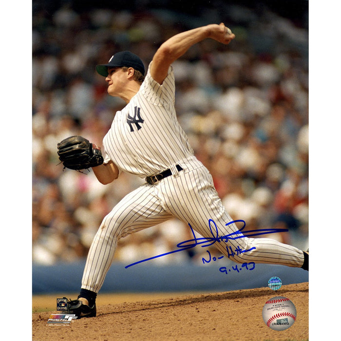 Jim Abbott Signed No Hitter Celebration Vertical 8x10 Photo w No Hitter 9-4-93 Insc.