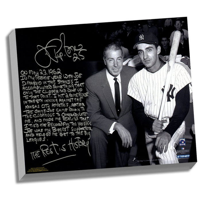 Joe Pepitone Facsimile About Joe DiMaggio Stretched 22x26 Story Canvas