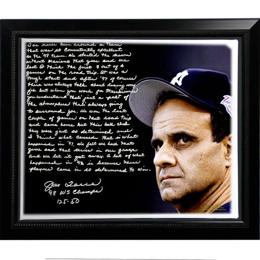 Joe Torre Facsimile 1998 Team of the Century Framed Stretched 22x26 Story Canvas