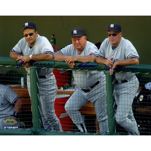 Joe Torre Mel Stottlemyre In Dugout with Zimmer 8x10 Photo