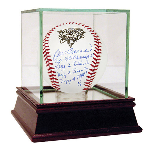 Joe Torre Signed 2000 World Series Baseball w 00 WS Champs NYY 3 Oak 2 NYY 4 Sea 2 NYY 4 NYM 1 (LE of 6)