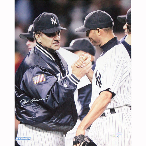 Joe Torre with Mariano Rivera Single Signed 16x20 Photo