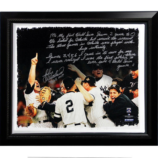 John Wetteland Facsimile 1996 World Series Story Stretched Framed 22x26 Story Canvas