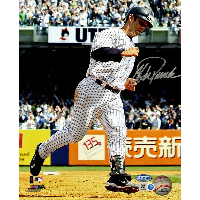 Jorge Posada 1st HR at New Yankee Stadium Close Up Vertical Signed 8x10 photo (MLB Auth)