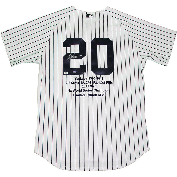 Jorge Posada Signed New York Yankees Authentic Home Jersey w Embroidered Stats (LE20)(MLB Auth)