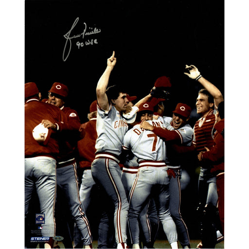 Lou Piniella Signed 16x20 World Series Celebration Photo w 90 WSC insc.