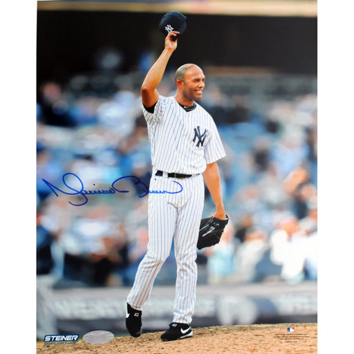 Mariano Rivera 602nd Save Tipping Hat Vertical 8x10 Photo