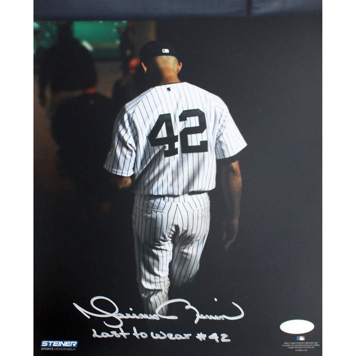 Mariano Rivera Final Exit At Yankee Stadium Signed 8x10 Photo wLast To Wear 42 Insc