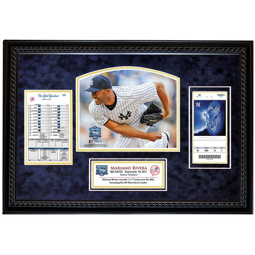 Mariano Rivera Record Breaking 602nd Career Save Replica Line Up CardTicket Collage