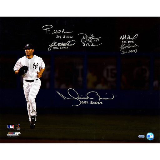 Mariano Rivera Running In - 300+ Save Closers Multi Signed 16x20 Photo (6 Sigs)