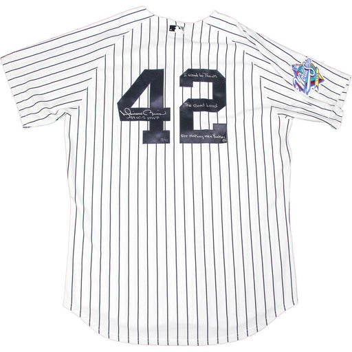 Mariano Rivera Signed New York Yankees Authentic Pinstripe 1999 World Series Patch Jersey w 99 WS MVP I Want To Thank The Good L