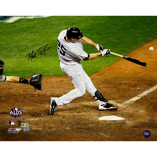 Mark Teixeira Signed 2009 ALDS Walk Off Home Run Horizontal Side View 16X20 Photo