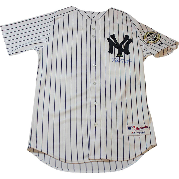 Mark Teixeira Signed Authentic Pinstripe Jersey w Inaugural Season Patch (Signed On Front)