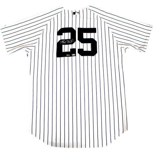 Mark Teixeira Yankees Authentic Home Pinstripe Jersey (Signed on Back) (MLB Auth)