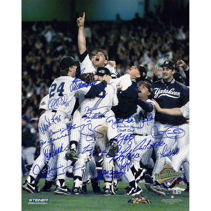 New York Yankees Multi-Signed 1996 WS Celebration 16x20 Photo (22 Signatures) (MLB Auth)