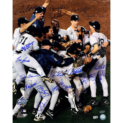 New York Yankees Multi-Signed 1998 WS Celebration 16x20 Photo (19 Signatures) (MLB Auth)