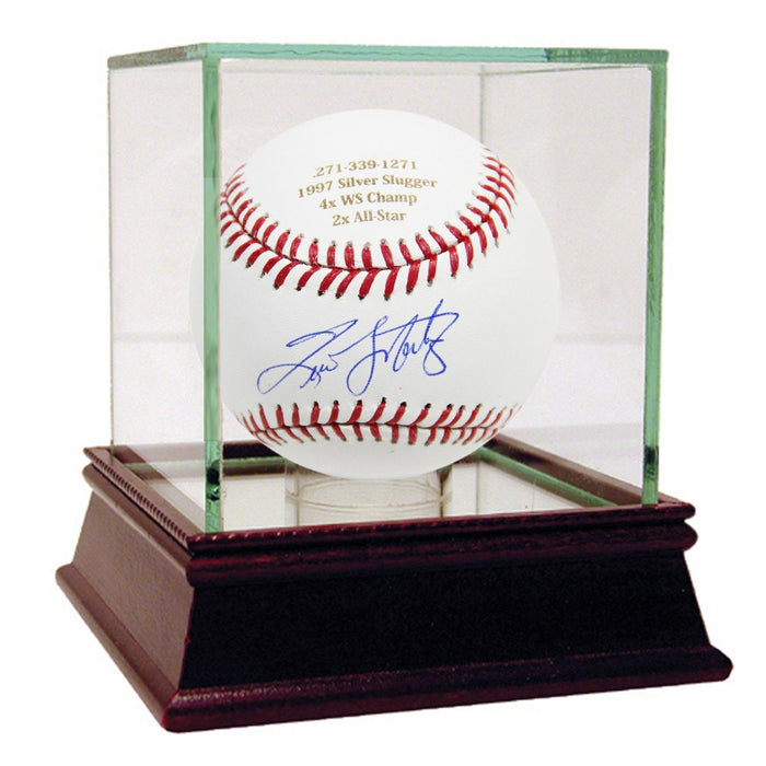 Tino Martinez Autographed and Engraved Career Stats MLB Baseball (MLB Auth)