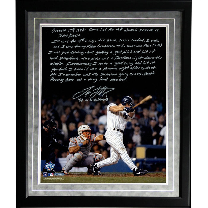 Tino Martinez Facsimile 98 WS Grand Slam Framed Metallic 16x20 Story Photo