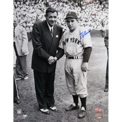 Yogi Berra Signed 8x10 Photo w Babe Ruth