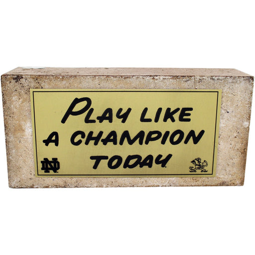 Notre Dame Brick with Play Like A Champion Today Nameplate