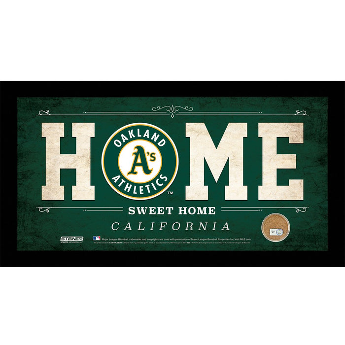 Oakland Athletics 6x12 Home Sweet Home Sign with Game-Used Dirt from O.co Coliseum