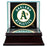 Oakland Athletics Glass Single Baseball Case with Team Logo Background