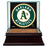 Oakland Athletics Glass Single Baseball Case with Team Logo Background and Authentic Field Dirt Base (MLB Auth)