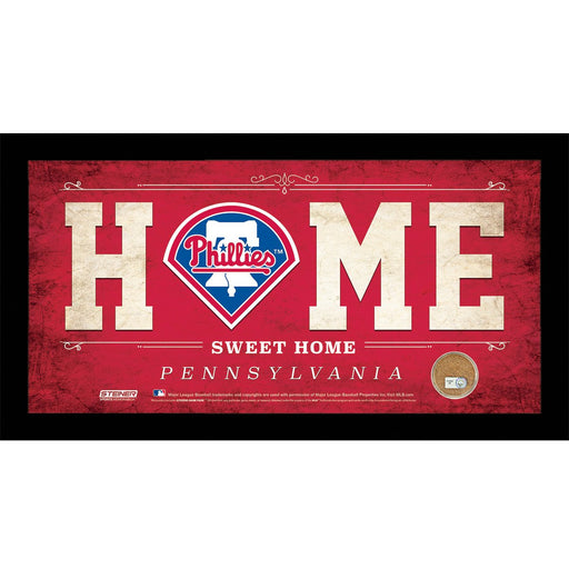 Philadelphia Phillies 6x12 Home Sweet Home Sign with Game-Used Dirt from Citizens Bank Park