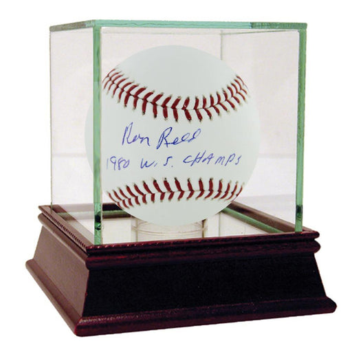 Ron Reed Autograph MLB Baseball w 1980 WS Champs Insc.