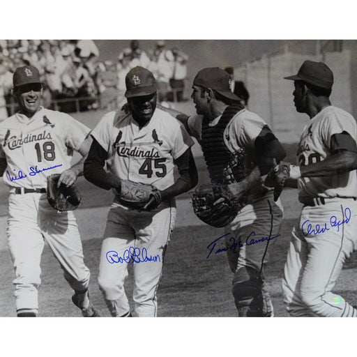 St. Louis Cardinals 16x20 Photo Signed (Bob Gibson Tim McCarver Mike Shannon Orlando Cepeda)