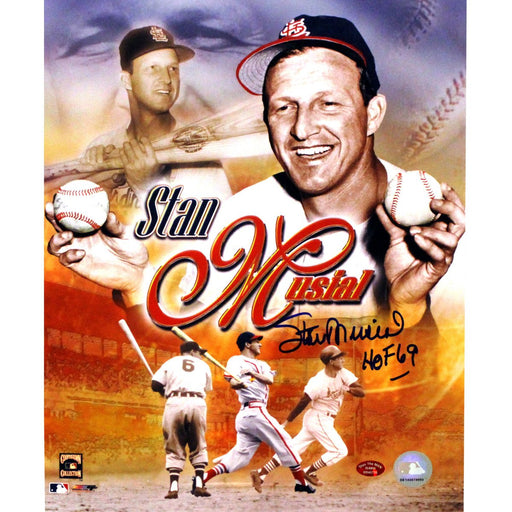 Stan Musial Signed 11x14 Collage Photo w HOF insc (Stan the Man Auth)