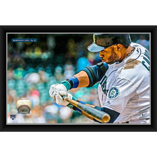 Robinson Cano 20x32 Baseball Holder Display w Game-Used Baseball (baseball is removable)