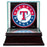 Texas Rangers Glass Single Baseball Case with Team Logo Background