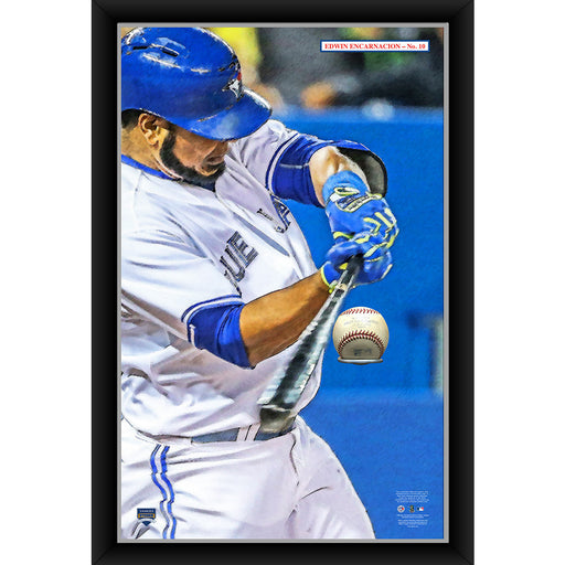 Edwin Encarnación 20x32 Baseball Holder Display w Game-Used Baseball (baseball is removable)