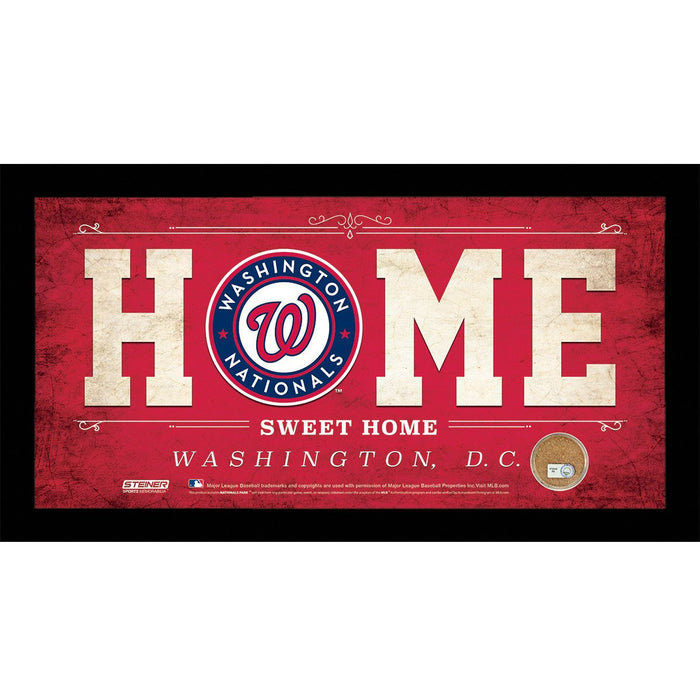 Washington Nationals 10x20 Home Sweet Home Sign with Game-Used Dirt from Nationals Park