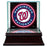 Washington Nationals Glass Single Baseball Case with Team Logo Background