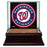 Washington Nationals Glass Single Baseball Case with Team Logo Background and Authentic Field Dirt Base (MLB Auth)