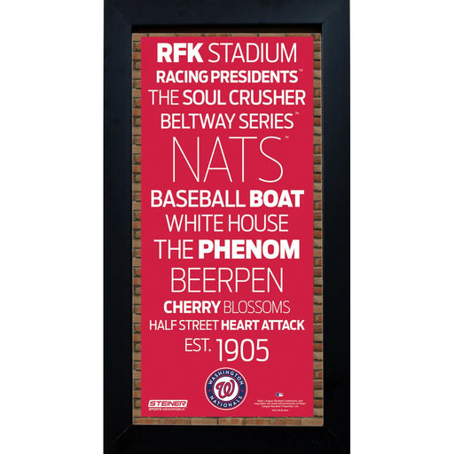 Washington Nationals Subway Sign 6x12 Framed Photo