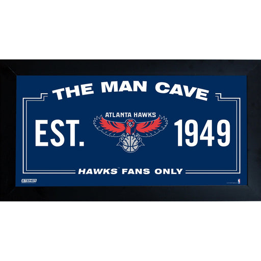 Atlanta Hawks Man Cave Sign 6x12 Framed Photo