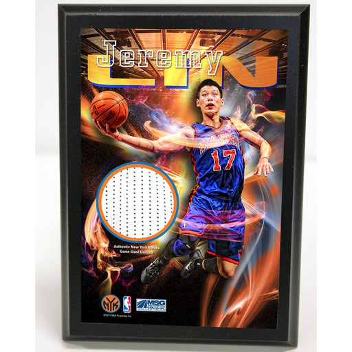 Jeremy Lin New York Knicks 4x6 Game Used Uniform Plaque